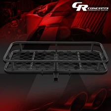 FOLD-UP CARBON STEEL 2" RECEIVER TOW HITCH CARGO RACK CARRIER BASKET+PIN &CLIP
