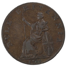 1795年ハーフペニートークン銅貨ウェールズ王女ミドルセックス