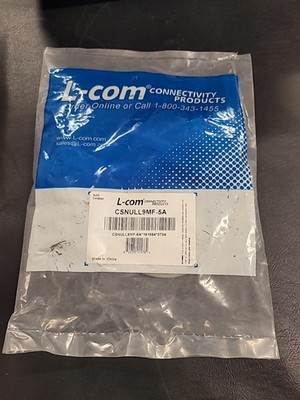 L-Com CSNULL9MF-5A Deluxe Null Modem Cable DB9 Male / DB9 Male 5 Ft