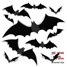 120Pcs 3D Bats Halloween Decorations Wall Decor Realistic PVC Bat Stickers