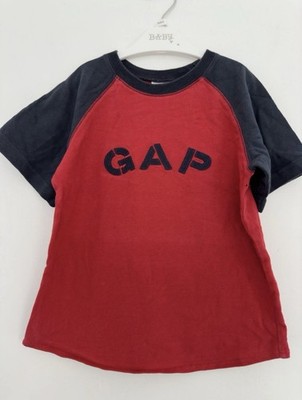 Vintage Y2K GAP Kinder rot & schwarz gesticktes Logo Raglan T-Shirt Größe 3 Jahre