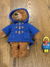 Yottoy Paddington Bear Plush Toy Blue Coat Stuffed Animal 1990 Plastic Bear