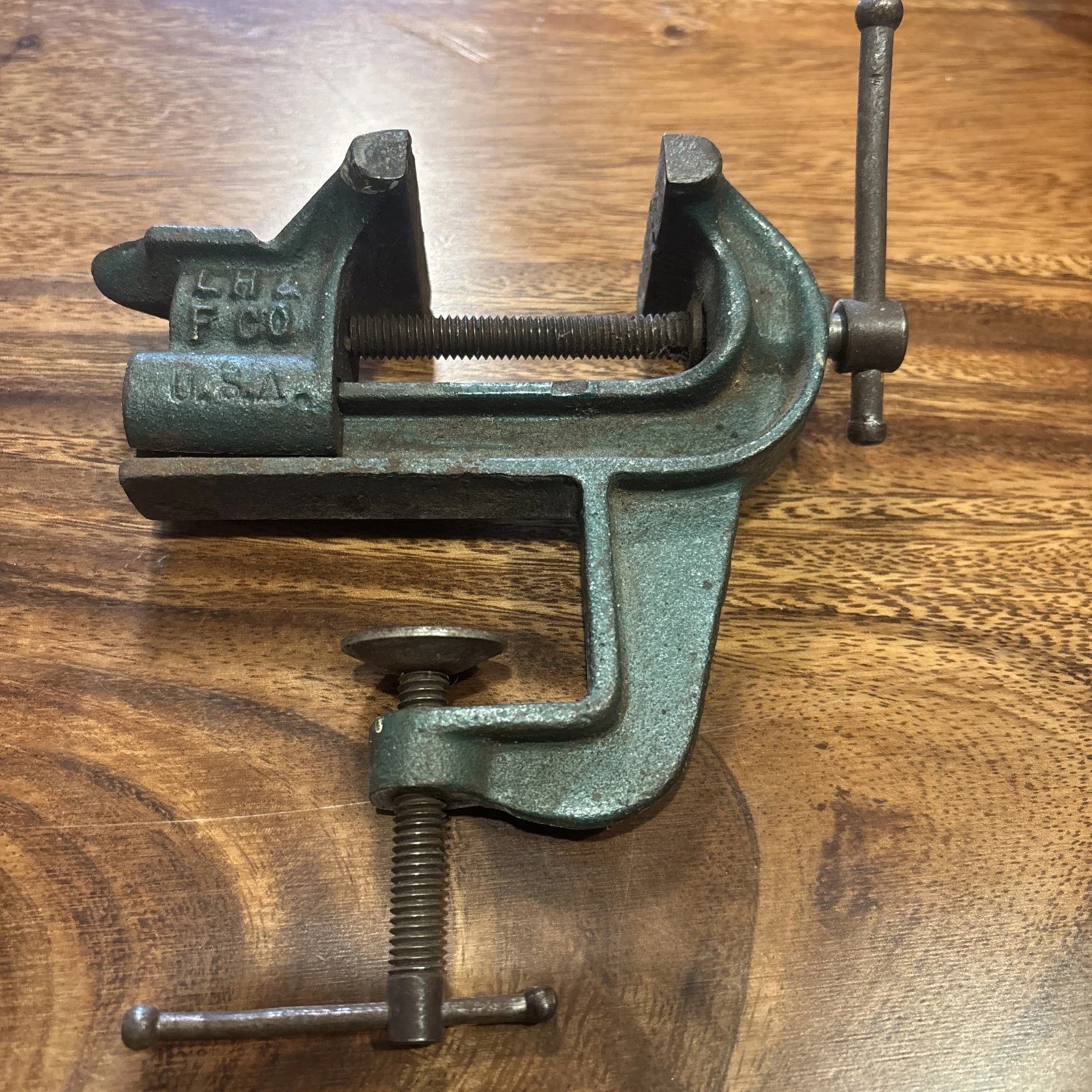 Vintage LH & F Co Vice Clamp No 1 Littestown Hardware Jeweler Custom Table Mount