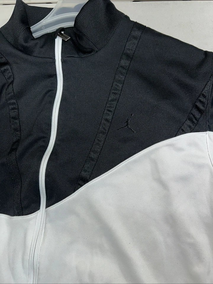 Air Jordan Men's Track Suit Jacket Sz XXL, Full Zip, Black/White Vtg - Image 2 of 4