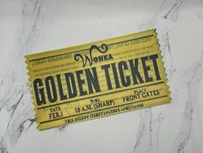 Willy Wonka Golden Ticket Full Size Replica Cosplay Prop Display