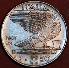 Italia 50 Centesimi 1943 Vittorio Emanuele III KM# 76b