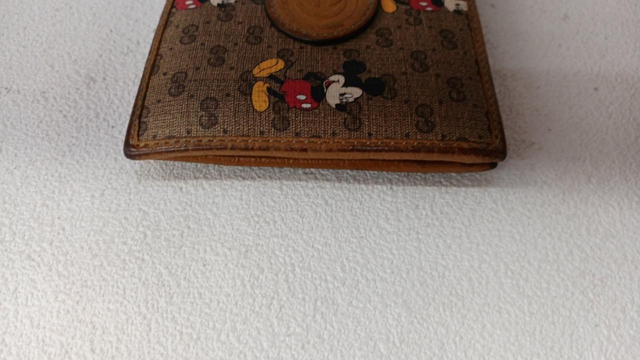 Bifold Wallet Model Brown Mickey Pattern Conditio… - image 12