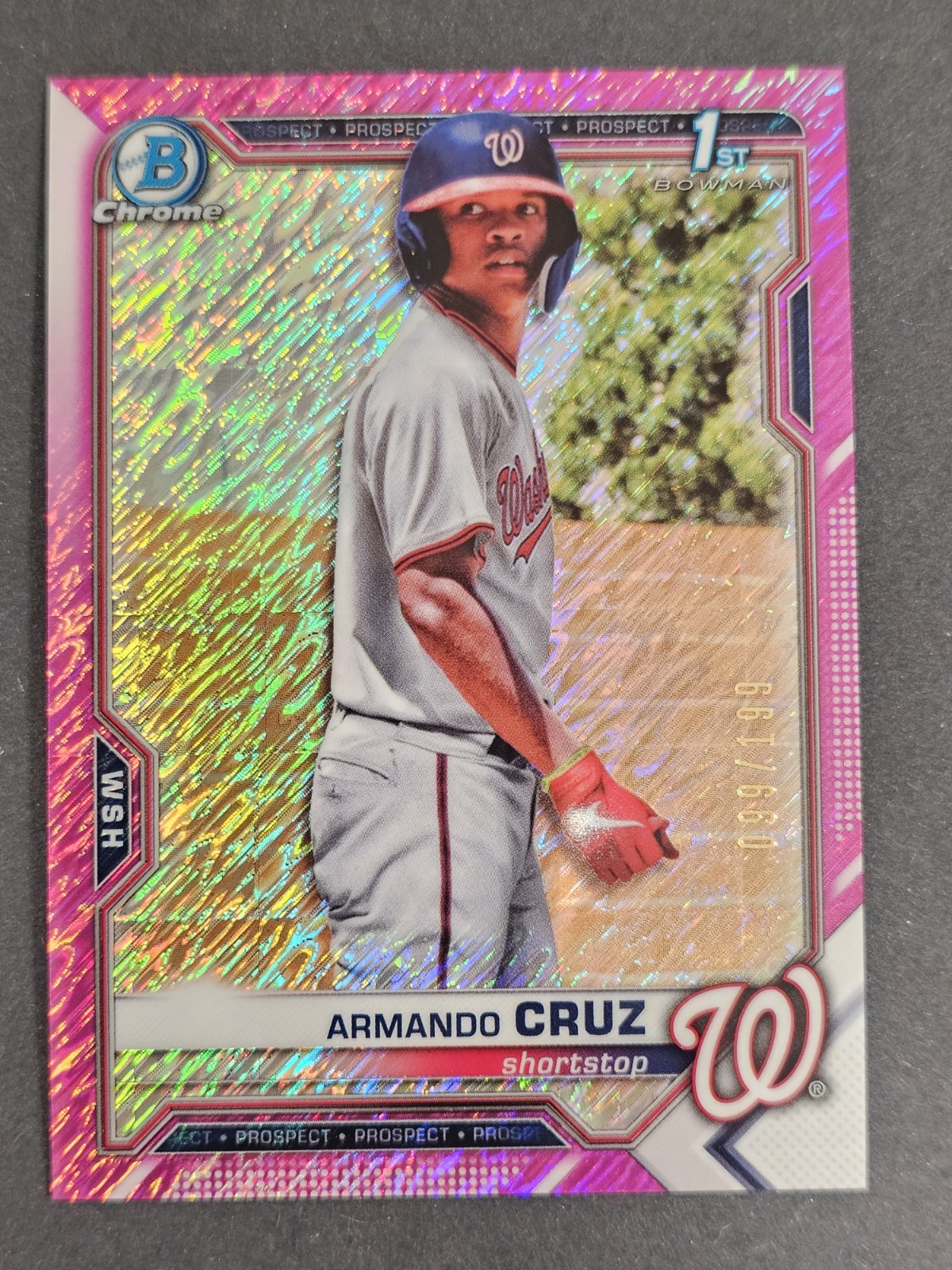 2021 Bowman Chrome - Prospects Armando Cruz #BCP-247 Fuchsia Shimmer...