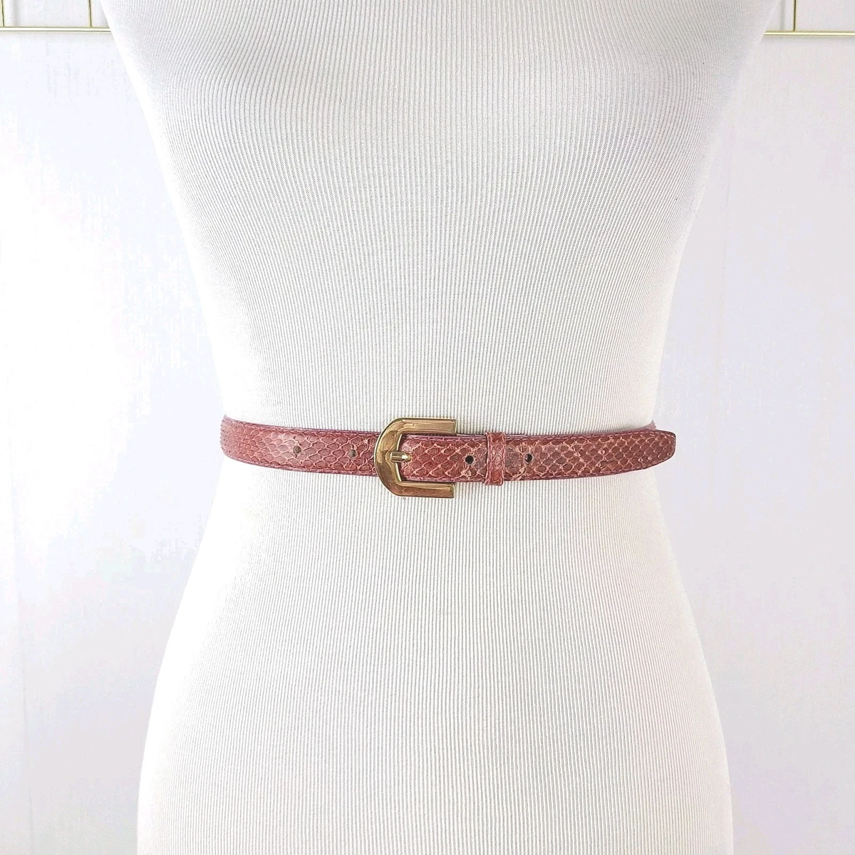 VTG Christopher Roberts Belt Womens 32 Pink Snakeskin Heart Buckle Handmade Snakeskin Suspenders - Etsy main image 4