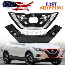 For Nissan Rogue Sport 2020-2022 Front Bumper Upper Grille W/Lower Trim Cover