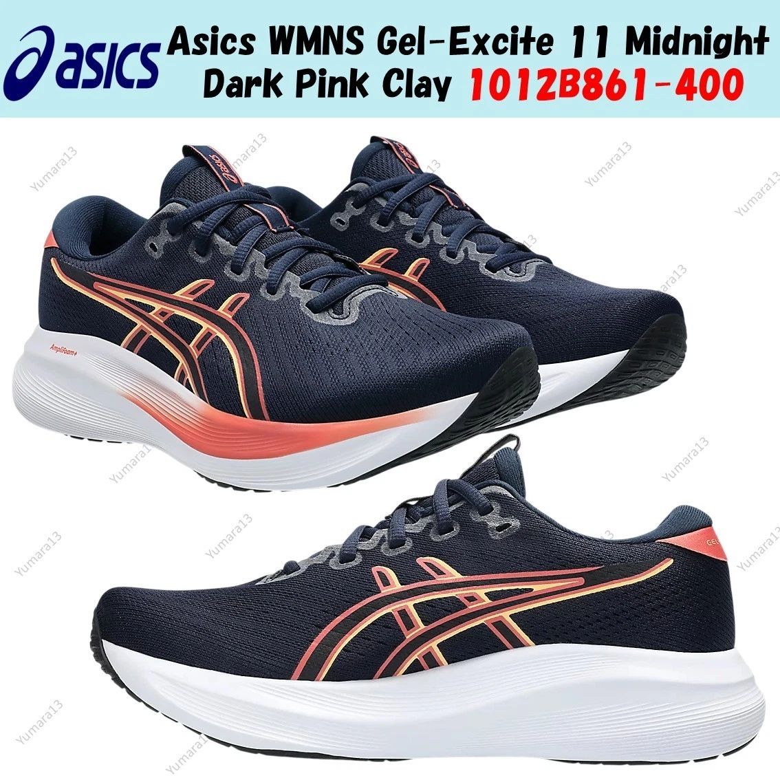 Asics WMNS Gel Excite 11 Midnight Dark Pink Clay 1012B861 400 taglia donna