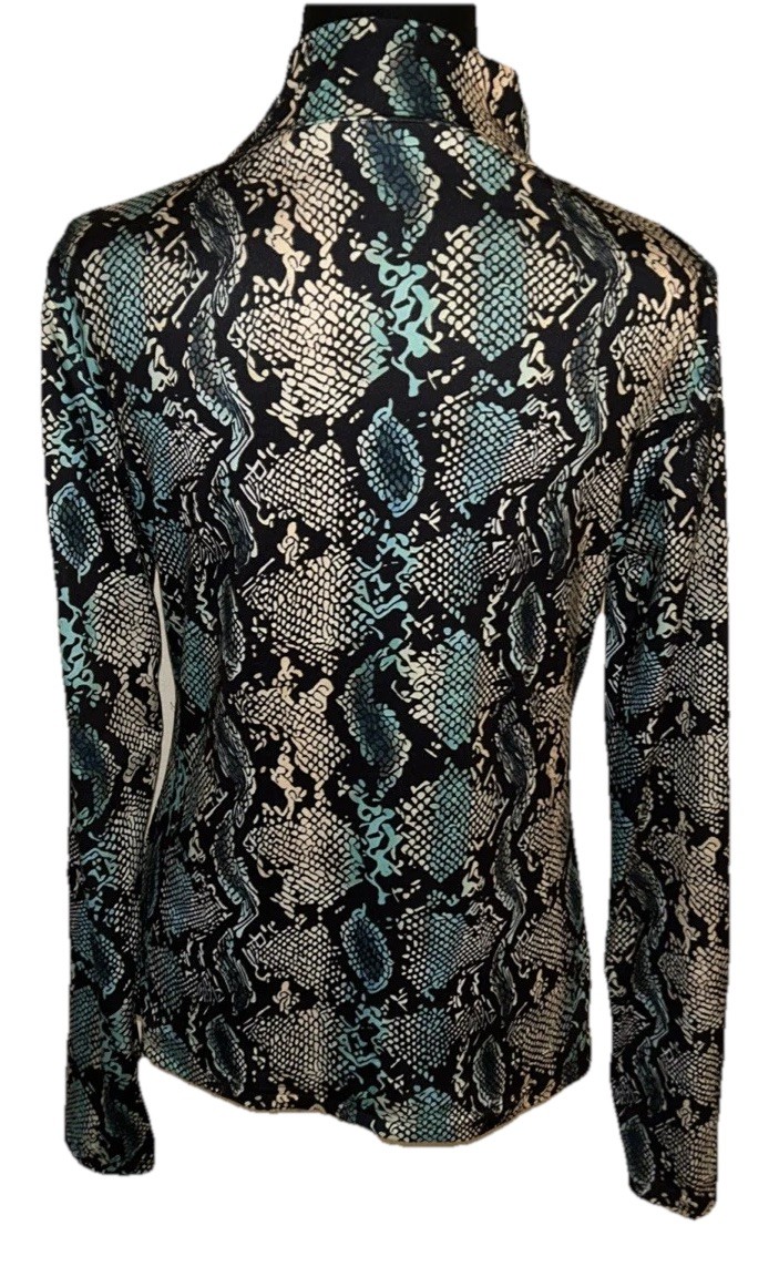 Turtle Neck Long Sleeve Large Pullover Snake Prin… - image 6
