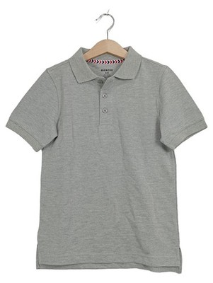 BIENZOE Poloshirt Kinder Gr. 116 Grau Meliert Kurzarm Schule