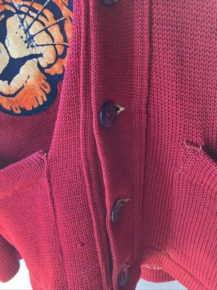 Vintage 40s 50s Auburn University Cardigan Letterman Wool Revere Medium 21x26 - Image 4 of 4