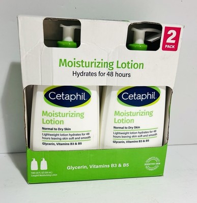 2 Pack Cetaphil Moisturing Lotion Normal to Dry Skin 20 fl oz Each