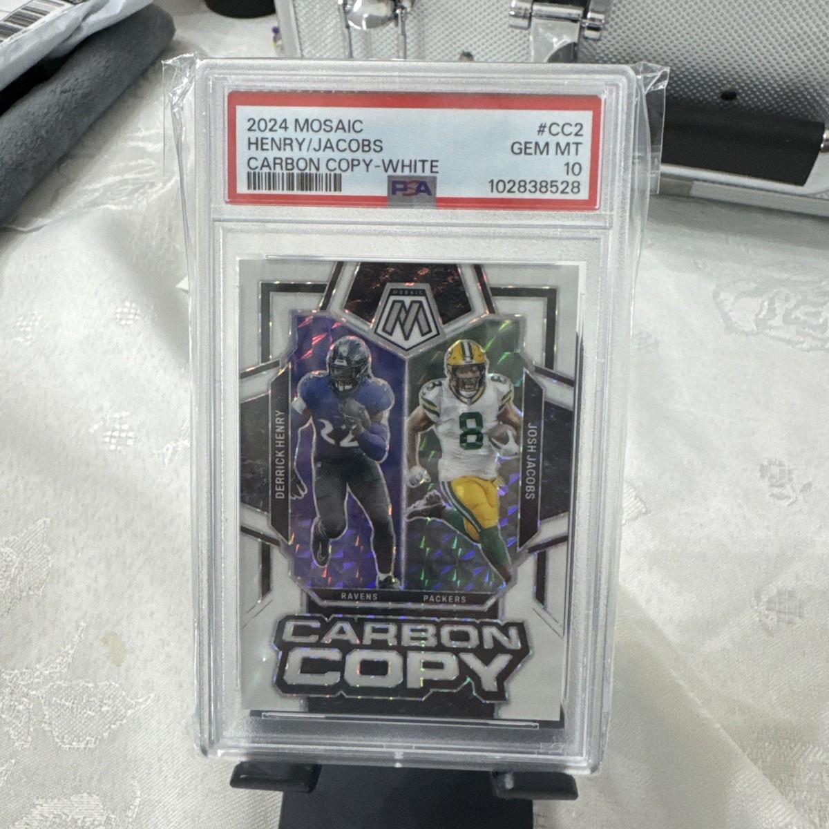 2024 Panini Mosaic Carbon Copy Derrick Henry, Josh Jacobs White