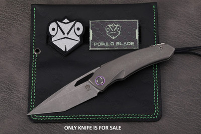 Poikilo Blade Tero Folding Knife 3.38'' Bohler M398 Steel Blade Titanium Handle