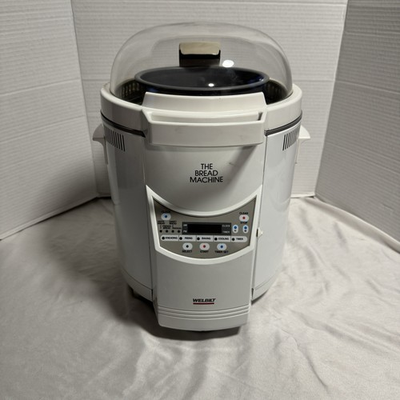 #ad WELBILT Bread Maker The Bread Machine ABM 100 4 White w Glass Round Lid Tested $84.15