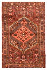 Traditional Vintage Hand-Knotted Area Rug 3'3" x 4'10" Oriental Wool Carpet