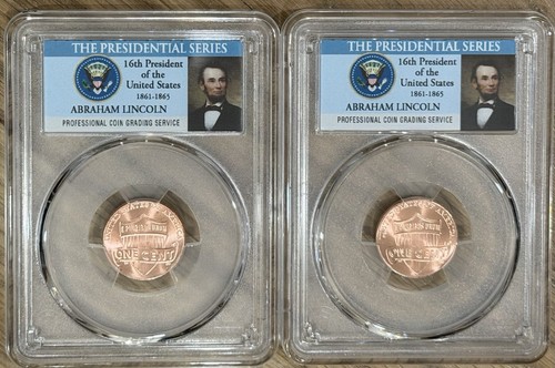 2025 P & D Lincoln Shield Cent PCGS MS65RD Presidential Series Label
