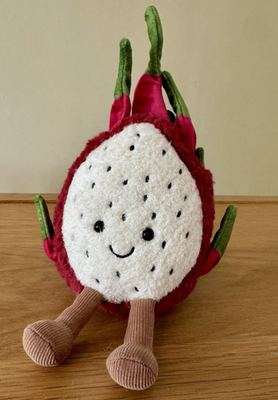 Jellycat Amuseables Dragon Fruit Plush Keychain – Cute Bag Charm