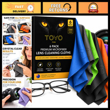 6 Pack Microfiber Cleaning Cloths, 230 GSM, Perfect for Glasses  Lens Cleaning