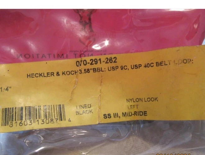 SAFARILAND 070-291 HOLSTER H&K USP 9mm Or .40 COMPACT NYLON  LH - Image 3 of 3