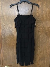 JS Collections Dress Y2K Nordstrom’s Black Tiered Layered Stretchy Cocktail 4