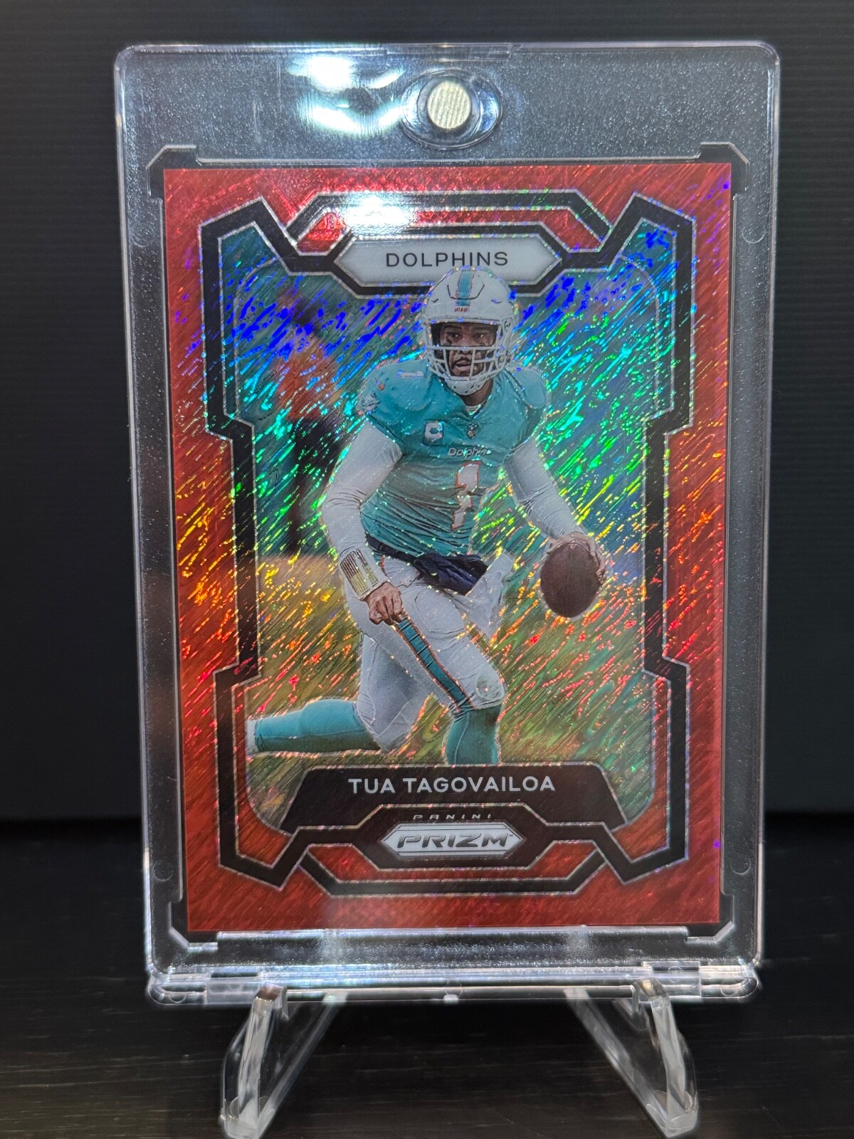 2023 Panini Prizm - Red Shimmer Prizm #190 Tua Tagovailoa /35