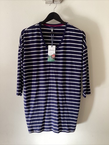 Brandneu mit Etikett Damen Joules blau & weiß gestreiftes Leia Top, UK-Größe 10, mit Etikett