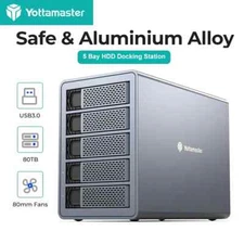 2/4/5 Bay Type C Hard Drive Enclosure W/ Daisy Chain For SATA 2.5" 3.5" SSD/HDD