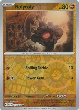 Pokemon Rolcoly ROLYCOLY 093/162 TEMPORAL FORCES POKEMON (REVERSE HOLO, NM) | eBay