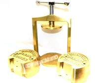 DENTAL LABORATORY SPRING PRESS COMPRESS WITH TWO FLASK ORIGINAL BRASS - 3 PIECES