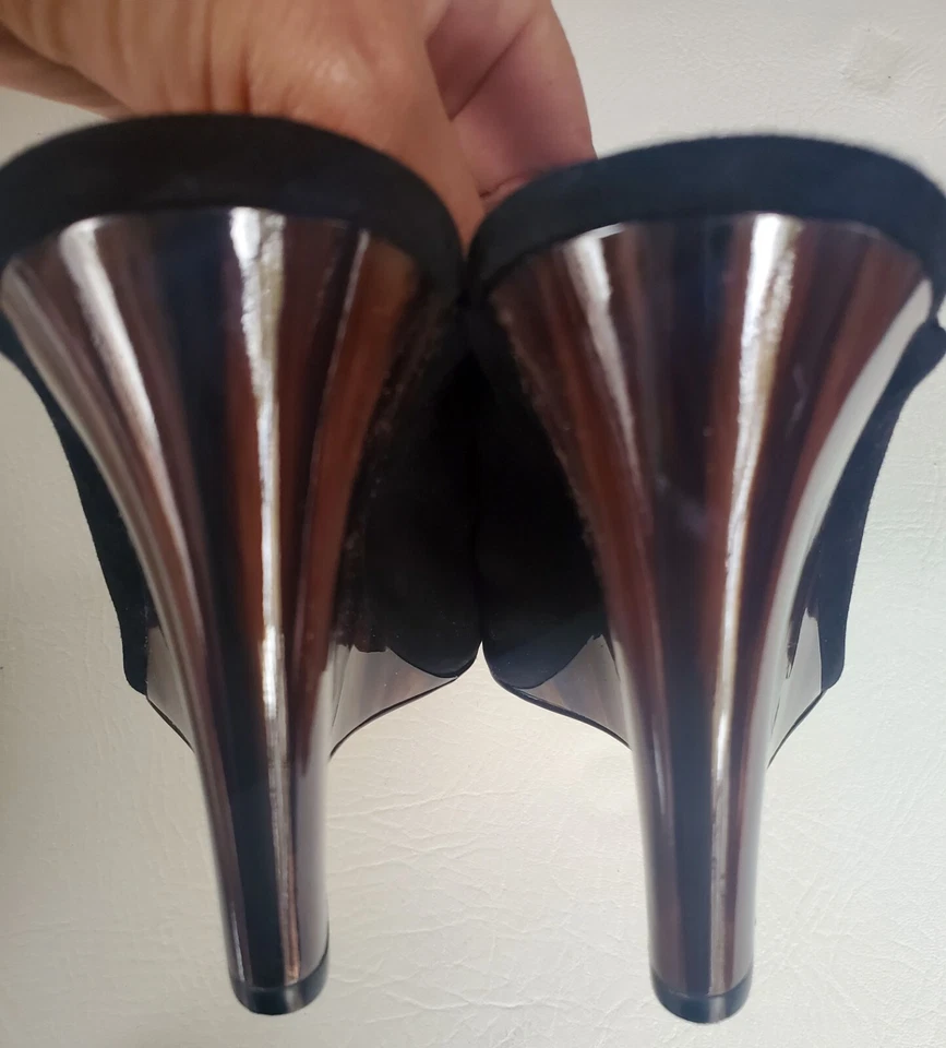 Новый $248 тренер Hollie матовая замша заглянуть носок на танкетке каблук размер 9,5 - Изображение 3 из 4