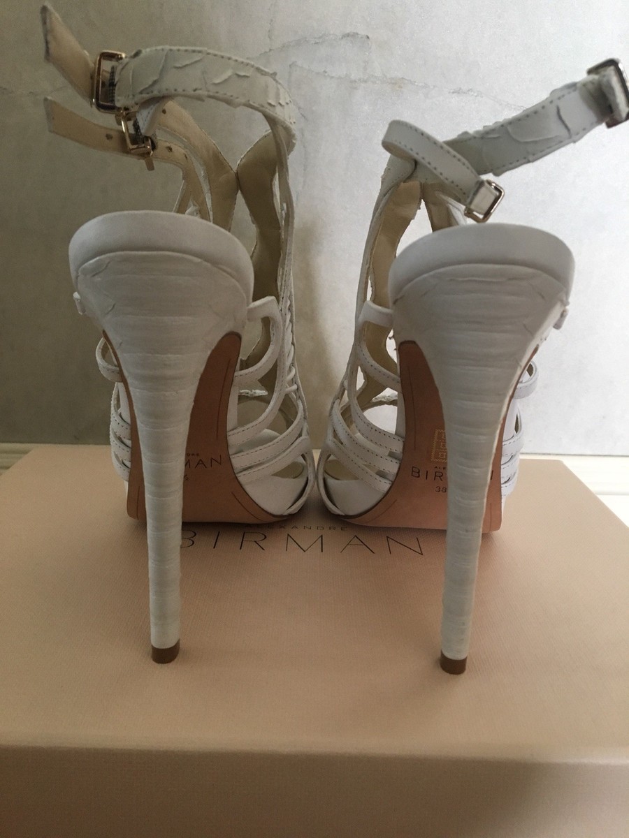Alexandre Birman Loretta Python Heels White Snakeskin 8.5US  display picture 1
