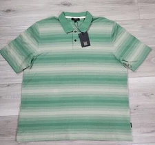 Ted Baker Polo Shirt Men's 5 Green Striped MMB Omeath New