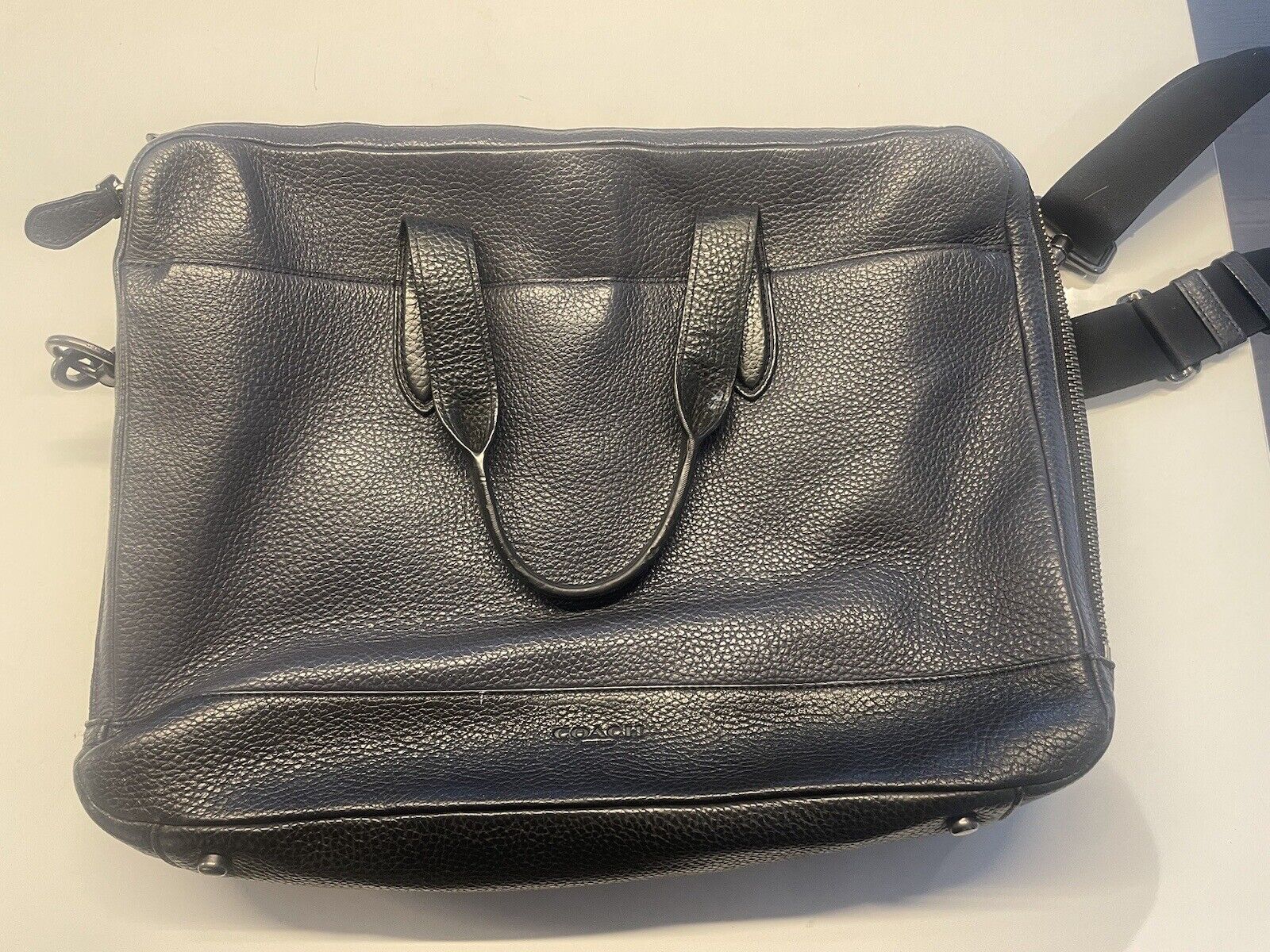 Coach Leather Briefcase Bag  - Blue - image 1