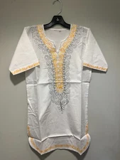 African clothing for men-Dashiki S-7X white