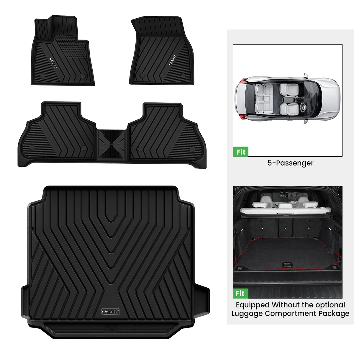 Funda De Maletero De Coche para BMW X5 2019 2020 2021 2022 2023 2024 2025, Cuero Antislip Alfombrillas para Maletero, Proteccion Interiores Accesorios Coche,Black-Red