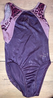 Girls Kids Child M Purple Gymnastics Leotard | eBay