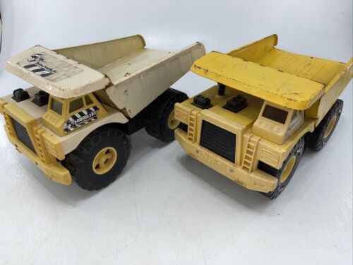 vintage 1989 jouet nylint acier pressé jaune camion à benne basculante d'occasion - Photo 1/11