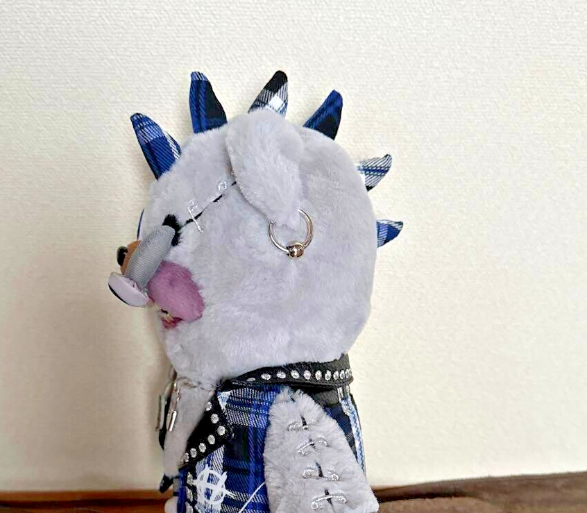 Hamikuma punk gray bear pulsh doll USJ Universal Studios Japan
