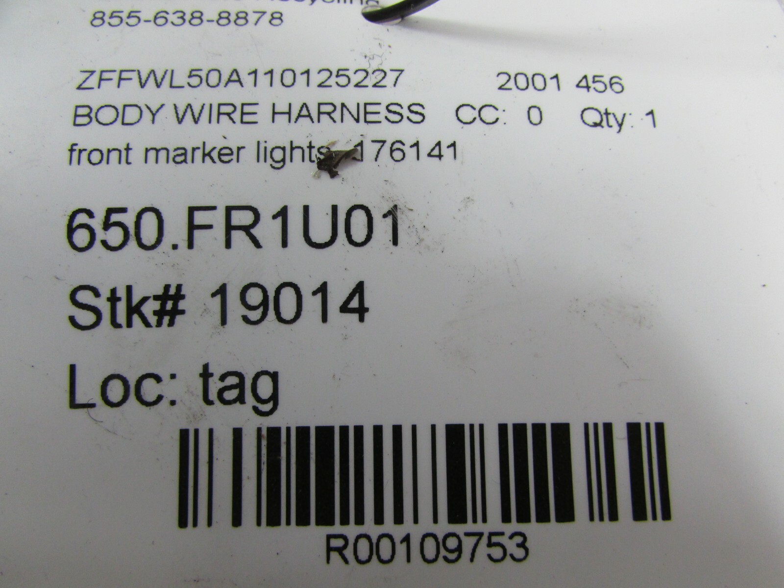 Ferrari 456, Front Marker Lights / Lamps Wire Harness, Used, P/N 176141