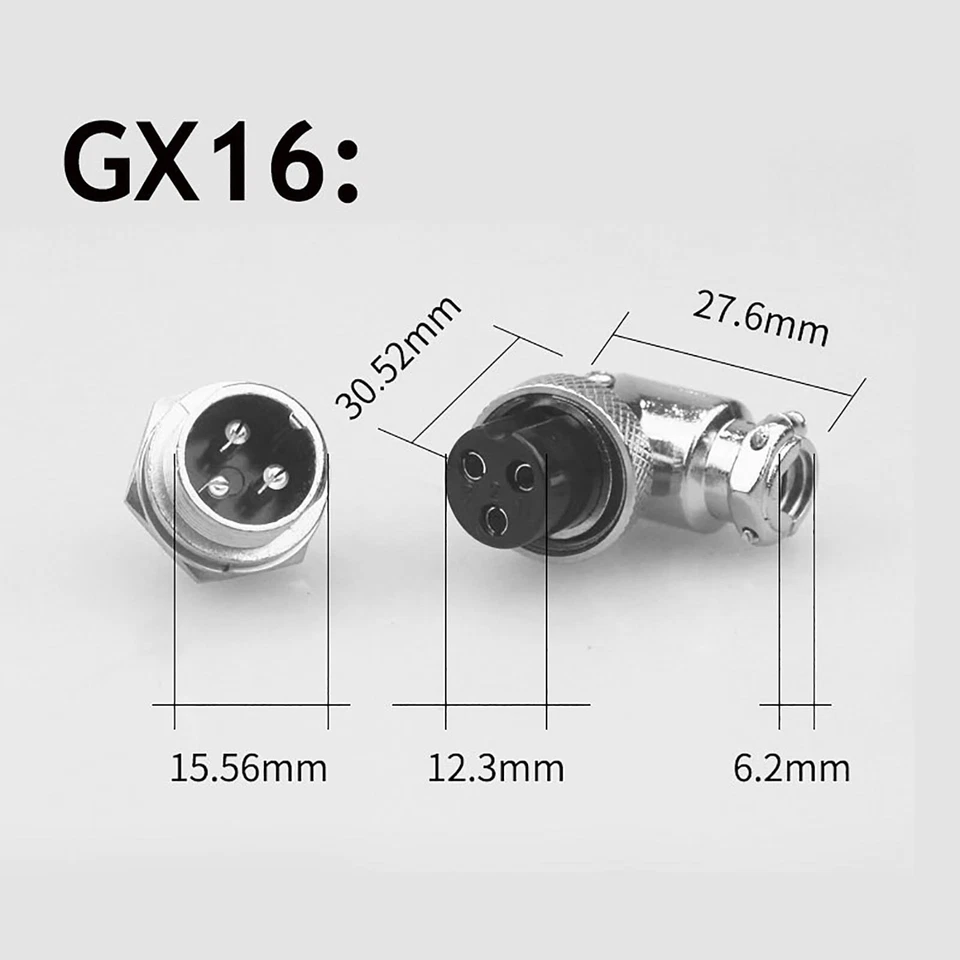 GX16mm 2-9Pin Male & Female Wire Connector Right Angle Aviation Plug Solder - Image 2 of 4