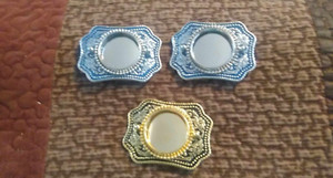 3 BLANK SILVER AND GOLD TONE BELT BUCKLES FOR CRAFTERS