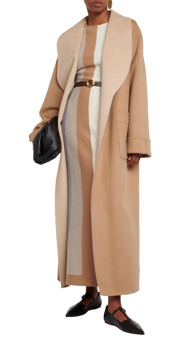LORO PIANA Capp Guilmar Belted Baby Camel Long Coat Mantel Parka