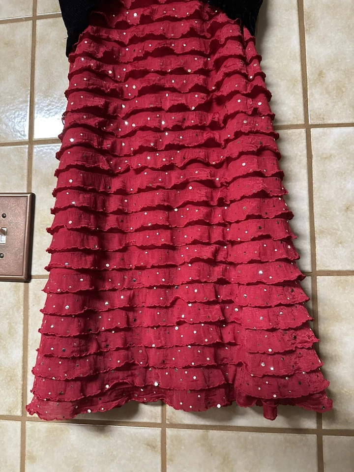 VESTIDO DE FIESTA MANGA CORTA ROJO Y NEGRO SPEECHLESS NIÑAS TALLA 14, FESTIVO FESTIVO Foto 4 de 4