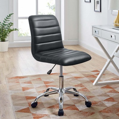 Modway Ripple Armless Mid Back Vinyl Office Chair- Choose Color