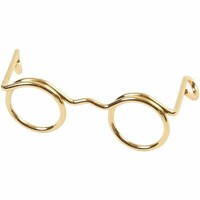 Mini Novelty Glasses - Dolls Spectacles Eye Wear - Gold Colour 25mm - Craft Make Mini Novelty Glasses - Dolls Spectacles Eye Wear - Gold Colour 25mm - Craft Make