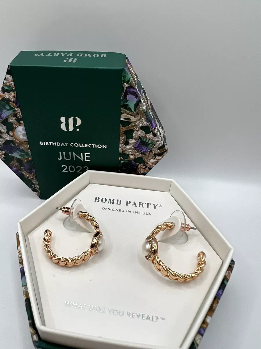 Ring Bomb Party Simply Obsessed June 2023 Earrings RBP6185 Rose Gold HOOPS!  HTF